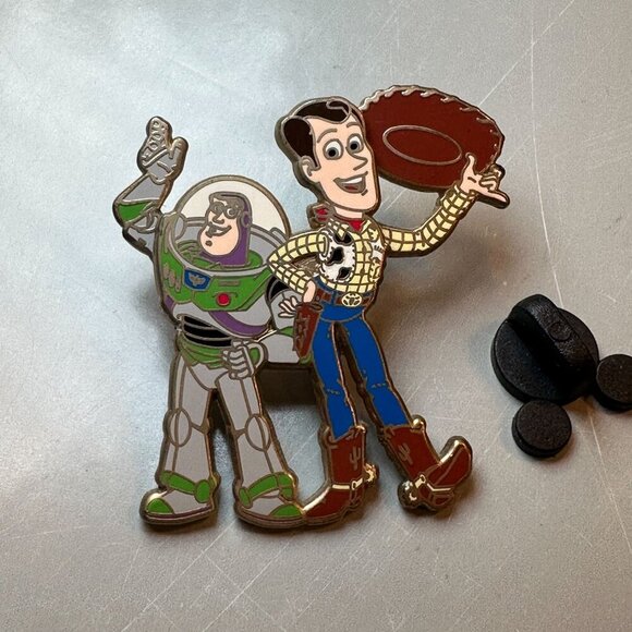Disney Buzz Lightyear Woody Trading Pin Waving Hinged Toy Story Jewelry Badge - Picture 2 of 8